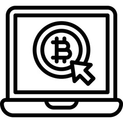 Bitcoin icon, Cryptocurrency related vector