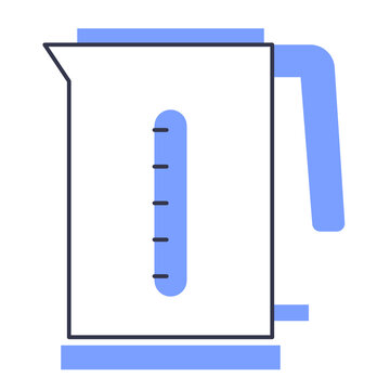 Colored line electric kattle icon
