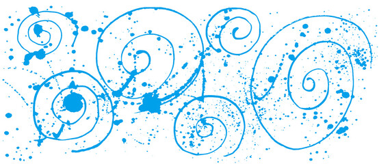 渦　しぶき　毛筆イラスト　手書き