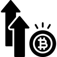 Price increase icon, Cryptocurrency related vector