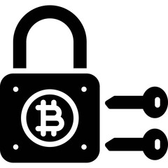 Lock and Keys icon, Cryptocurrency related vector