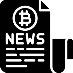 Bitcoin News icon, Cryptocurrency related vector