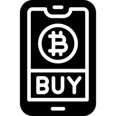 Mobile payment icon, Cryptocurrency related vector
