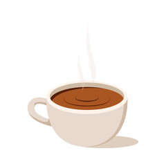 Espresso coffee vector. Coffee cup on white background.