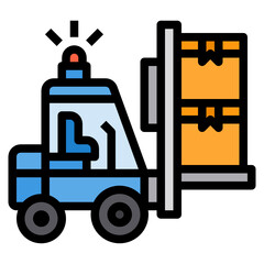 Forklift filled outline icon