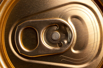 key on the beer metal jar close up