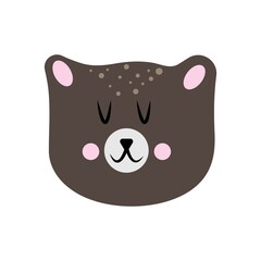 Vector illustration of a cute bear face