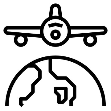 airplane flying over earth simple outline clip art preview