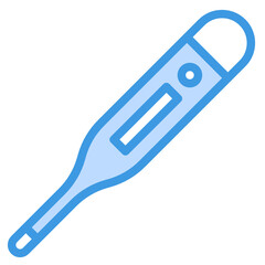 Thermometer blue outline icon