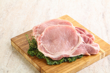 Raw pork loin for coocking