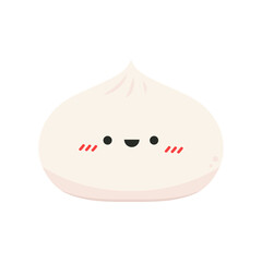 Bao character design. Steamed Bun character. Steamed Bun vector. Steamed Bun on white background. 