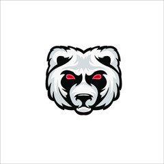 panda head logo mascot 