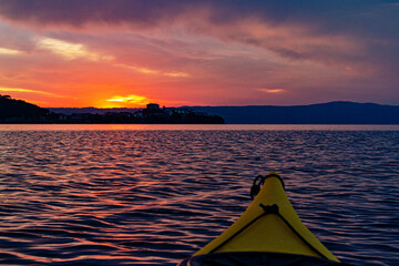 Uscita in kayak al tramonto