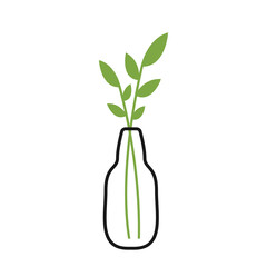 plant in glass bottle vector. plant icon.