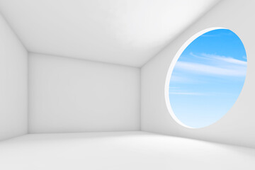 Abstract white blank interior background, 3d render