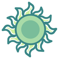 sun blue line icon