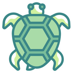 turtle blue line icon