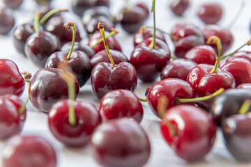 cherries on a white background