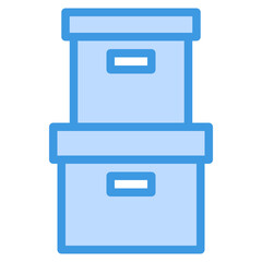 Package blue outline icon