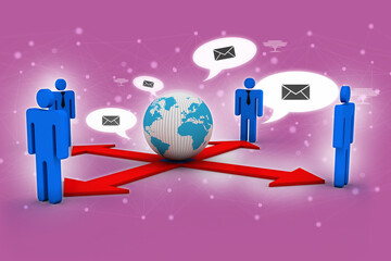 3d illustration Business Network concept
