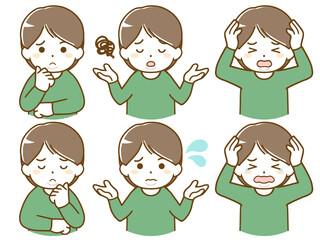 太った男性の困った表情