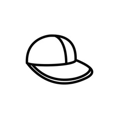 Fototapeta premium Baseball cap is a simple vector icon. Sports accessory, head protection from the sun. Black outline isolated on a white background