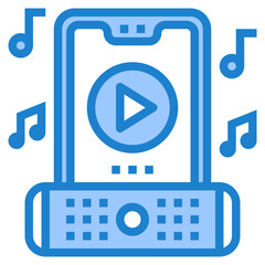 Music player blue style icon