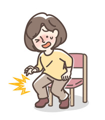 立ちあがる時に膝が痛む女性