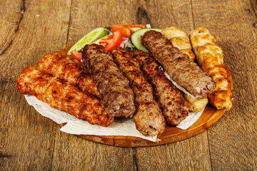 Tasty minced meat kebab set