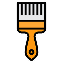 Paint Brush filled outline icon