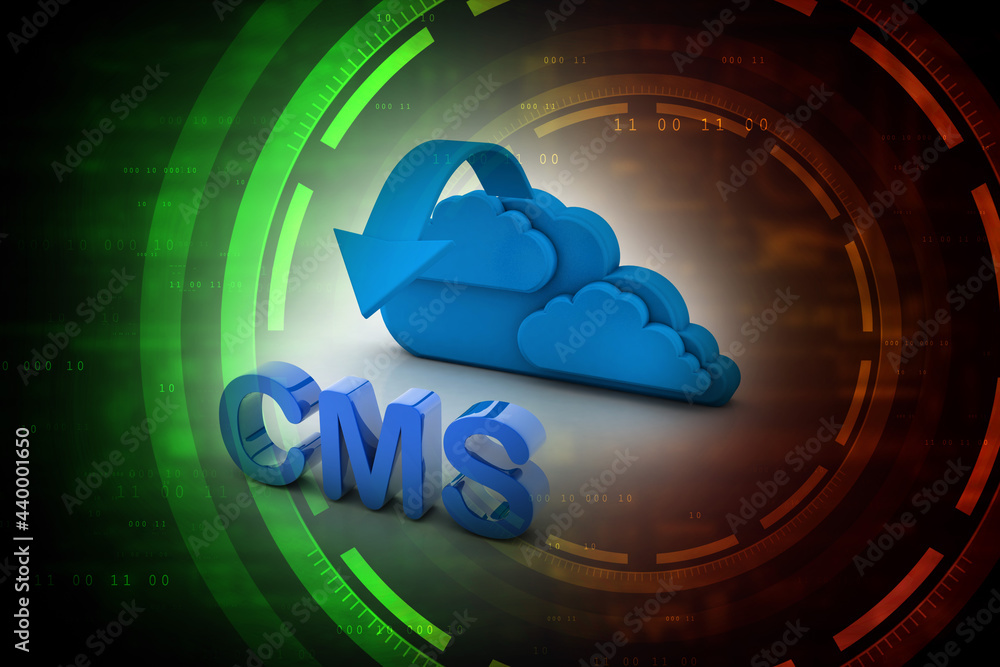 Poster 3d rendering cms cloud search