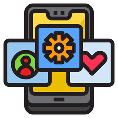 Mobile application color line style icon