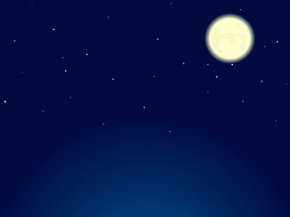 シンプル満月 & 星空イメージ背景