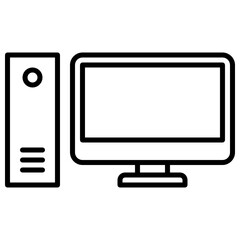Outline desktop computer icon