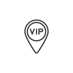 VIP map pointer line icon