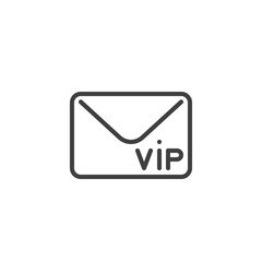 VIP invitation envelope line icon