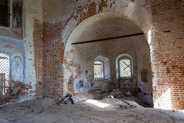 interior of an abandoned temple