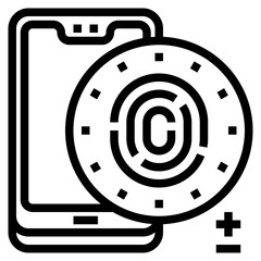 Fingerscan outline style icon