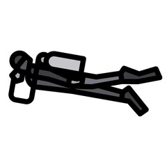 Diving filled outline icon