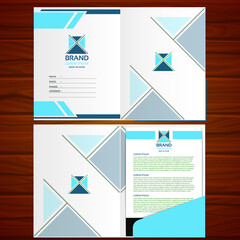 File cover design in light blue color with letterhead