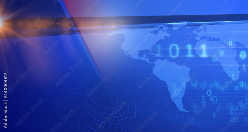 Poster 3d rendering of modern studio space with diagonal flat screens - for breaking news background