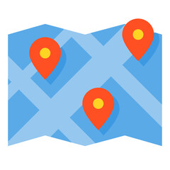Fototapeta premium Map flat icon