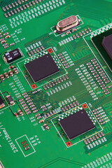 Electronic circuit board close up. 