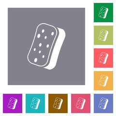 Dishwashing sponge square flat icons