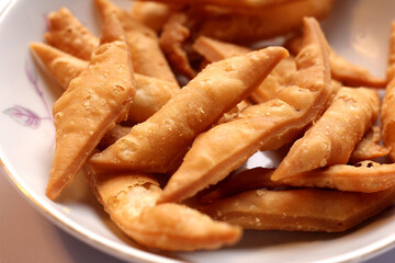Salty Namak Para is an Indian, Pakistani and Bangladeshi Snack Bakery Food, Which is Crispy and Flaky.