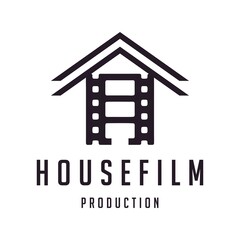 Vintage retro home film production logo design