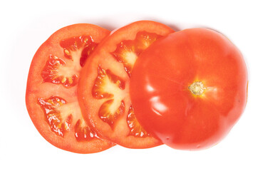 Ripe red beef tomato isolated