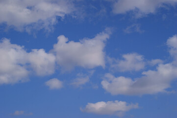white clouds blue sky