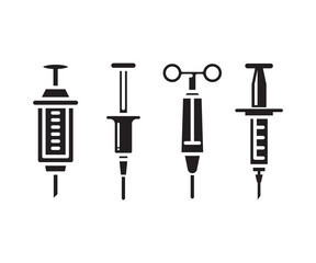 syringe icons set vector illustration