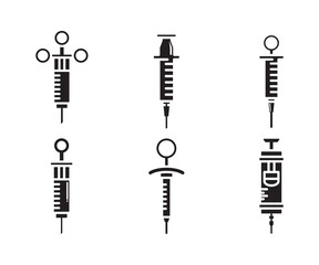 Naklejka premium syringe icons set vector illustration